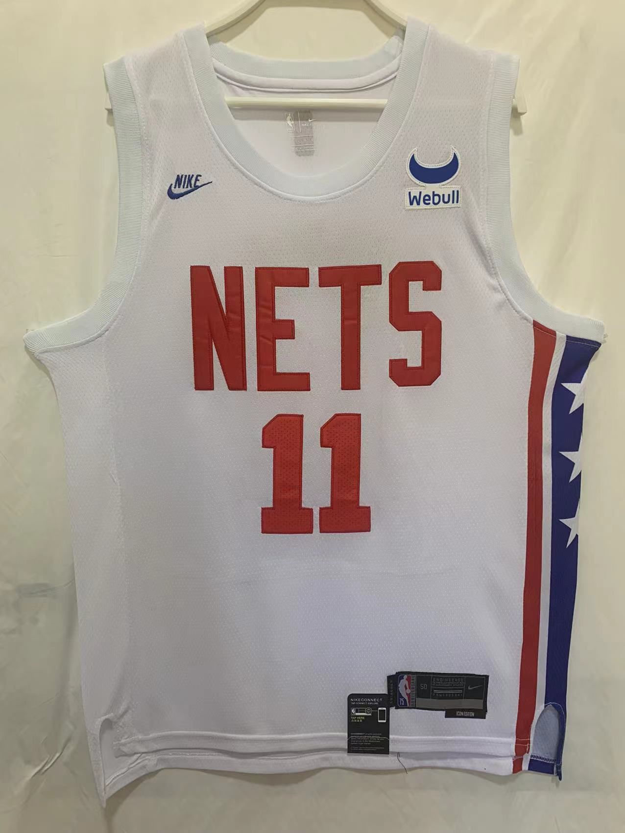 Cheap Men Brooklyn Nets 11 Irving White Throwback Nike Season 22-23 NBA Jersey